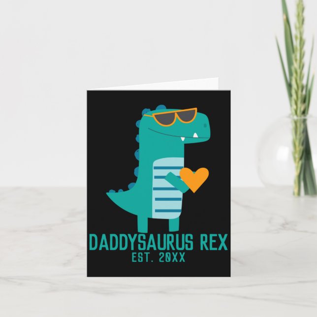 Cool Dino Daddysaurus Rex New Dad Fathers Day  Kort (Framsida)