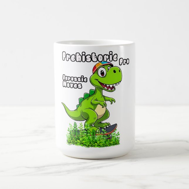 Cool Dino on a Skateboard Kaffemugg (Center)