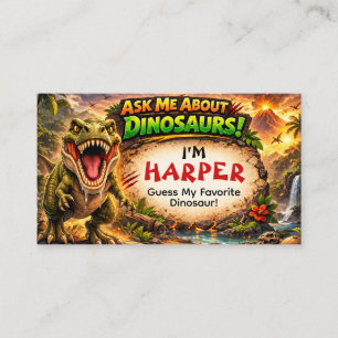 Cool Dinosaur Calling Card för äldre barn