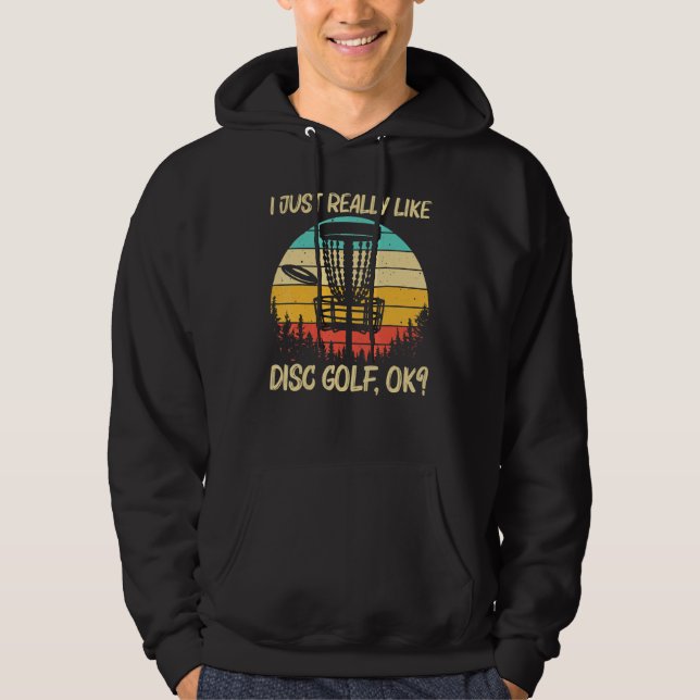 Cool Disc Golf For Men Women Disc Golf  Player Hoodie (Framsida)