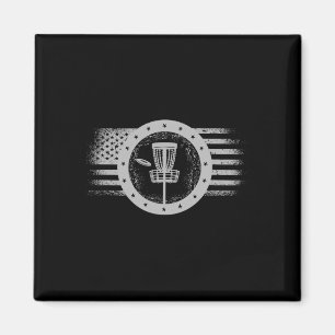 Cool Disc Golf Sport Usa Grunge Flagga - Disc Golf Magnet
