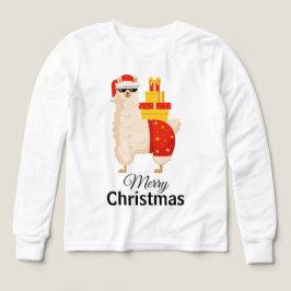 Cool  Disco Santa Llama Funny Minimalist Christmas T Shirt