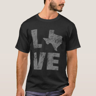 Cool Distressed Love Texas Tee