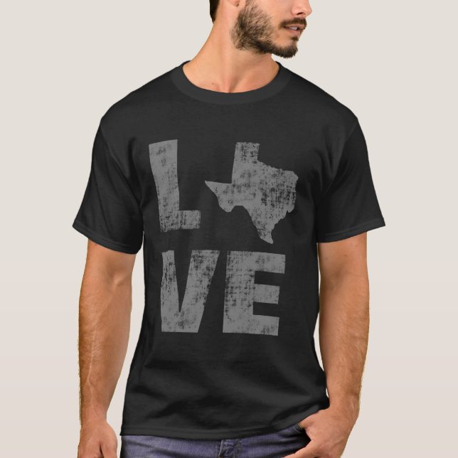 Cool Distressed Love Texas Tee (Framsida)
