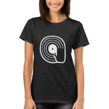 Cool DJ T Shirt Svart Vinylskiva Album Spinnande