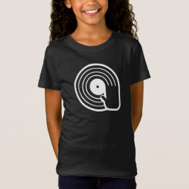 Cool DJ T Shirt Svart Vinylskiva Album Spinnande