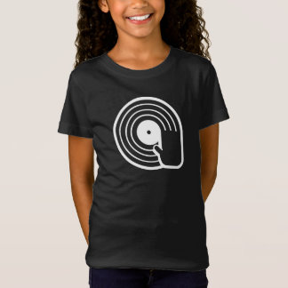 Cool DJ T Shirt Svart Vinylskiva Album Spinnande