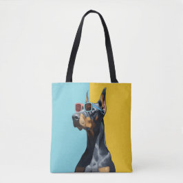 Cool Doberman with sunglasses Tygkasse