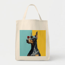 Cool Doberman with sunglasses Tygkasse