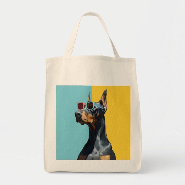 Cool Doberman with sunglasses Tygkasse (Framsidan)