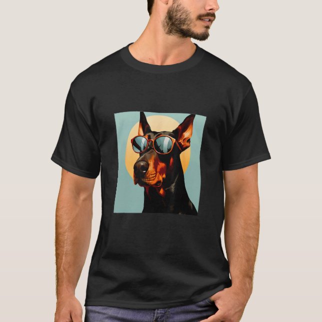 Cool Dobermann - Dobermann Solglasögon T Shirt (Framsida)
