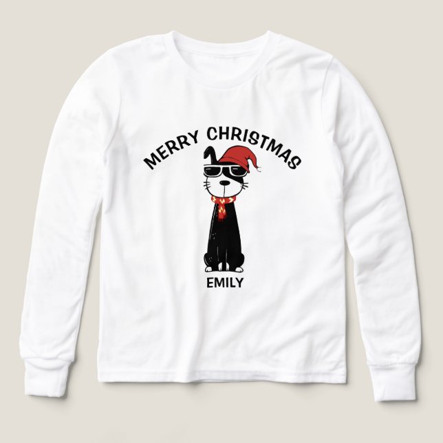 Cool Dog 2 God Jul T Shirt (Design framsida)