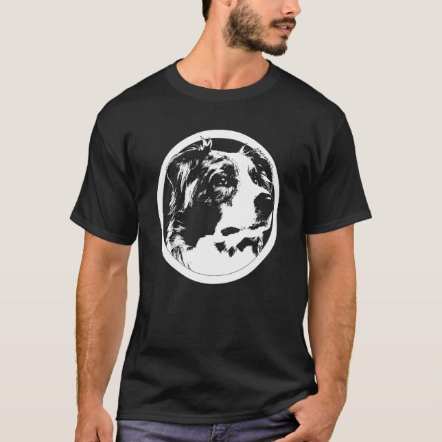 Cool Dog Cute Australian Shepherd Animal T Shirt (Framsida)