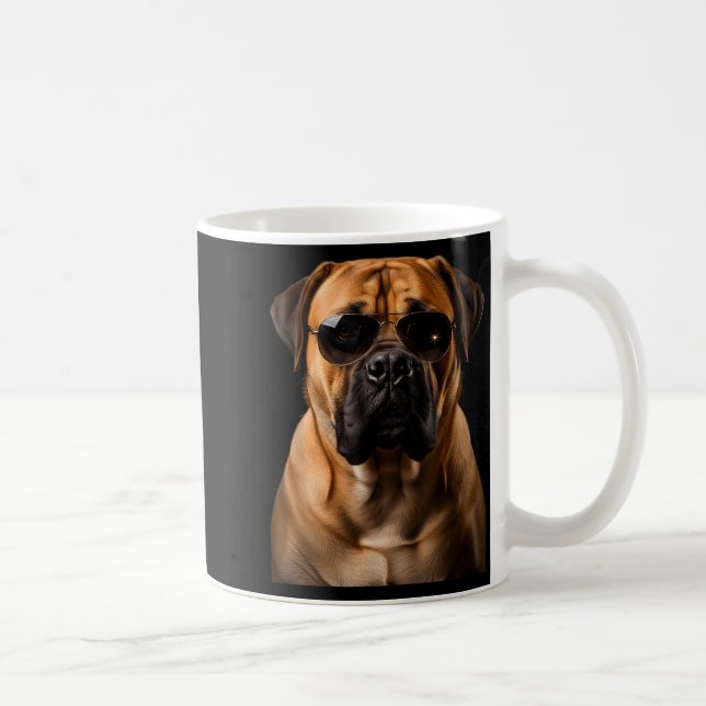 Cool Dog Sungles Bullmastiff Funny Look  Kaffemugg (Höger)