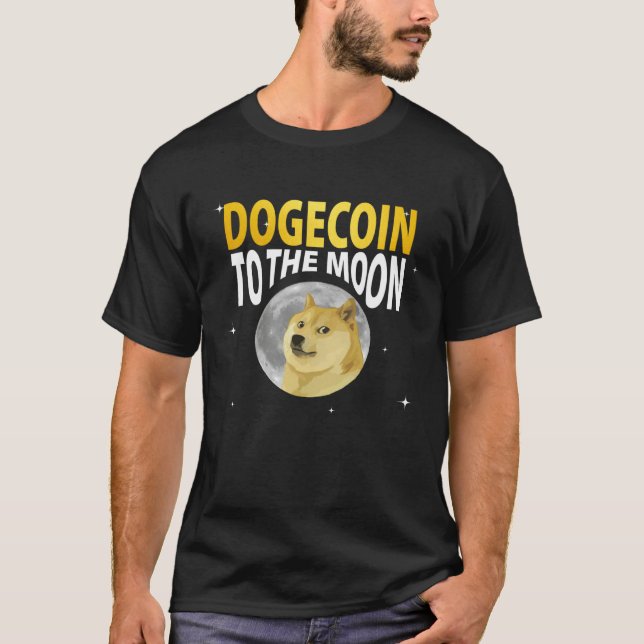Cool Dogecoin to the Moon Tee, Doge Coin Crypto Cu T Shirt (Framsida)