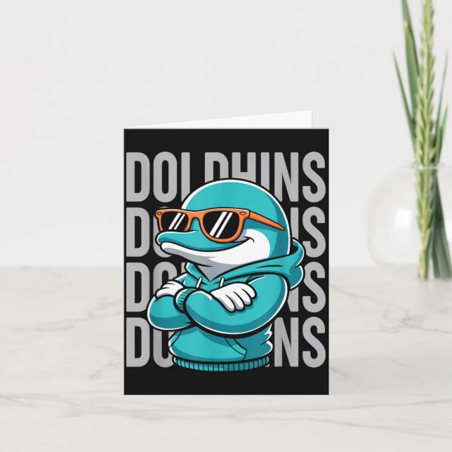 Cool Dolphin Gift For Men Women Boys Girls Kids  Kort (Framsida)