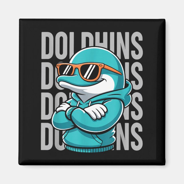Cool Dolphin Gift For Men Women Boys Girls Kids  Magnet (Framsidan)