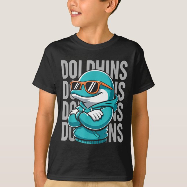 Cool Dolphin Gift For Men Women Boys Girls Kids  T Shirt (Framsida)