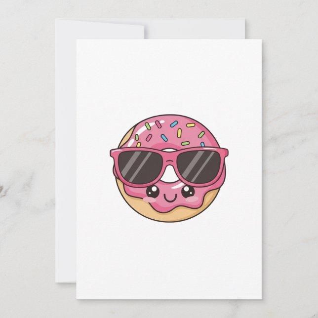 Cool Donut med solglasögon Inbjudningar (Framsida)