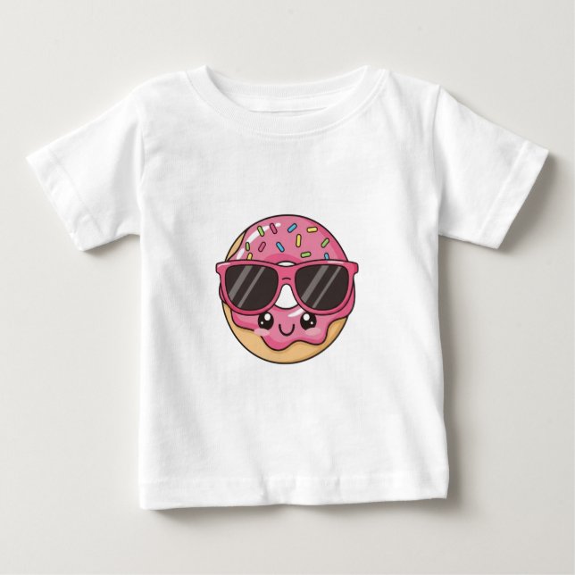 Cool Donut with Sunglasses T Shirt (Framsida)