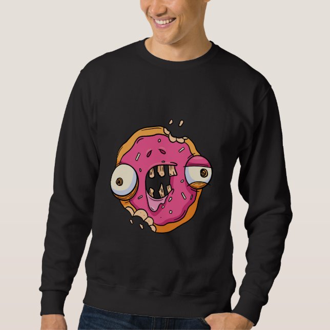 Cool Donut Zombie Lång Ärmad Tröja (Framsida)