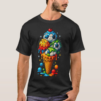 Cool Dripping Fotboll Konst Sport Illustration T Shirt