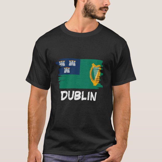 Cool Dublin Flag T Shirt (Framsida)