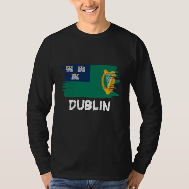 Cool Dublin Flag T Shirt (Framsida)