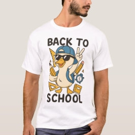 Cool Duck Back to School Design Funny Cartoon Goos T Shirt