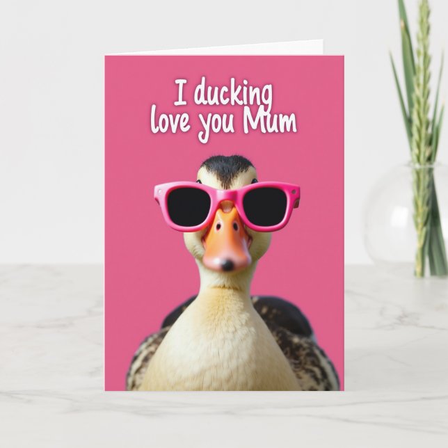 Cool Duck Sunglasses Portrait Card Kort (Framsida)