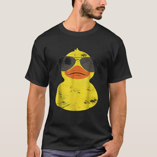 Cool Duckie Sunglasses Duckling Funny Ducky Rubber T Shirt (Framsida)
