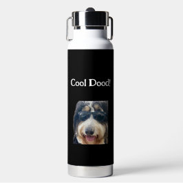 Cool Dude Dog Wearing Sun Glasses Water Bottle