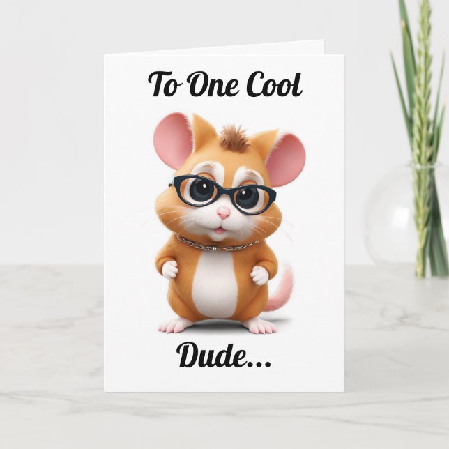Cool Dude Hamster Födelsedagsgratulationskort Kort (Framsida)