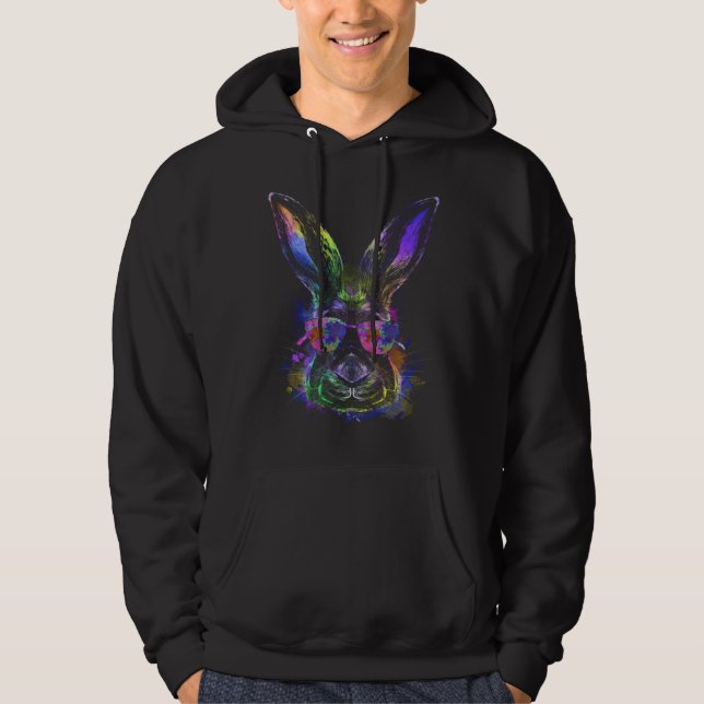 Cool Easter Bunny Happy Easter Rabbit Easter Frien Hoodie (Framsida)
