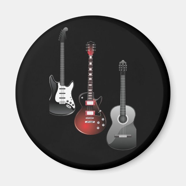 Cool Electric Guitars for Music Lovers Custom Gift Magnet (Framsidan)