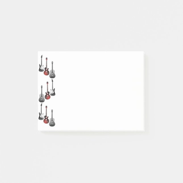 Cool Electric Guitars for Music Lovers Gift Post-it Block (Framsida)