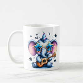 Cool Elefant Musikälskande Konst Kaffemugg