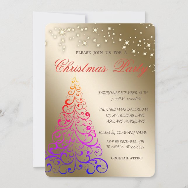 Cool Elegant Julgran Corporate Jul  Inbjudningar (Framsida)