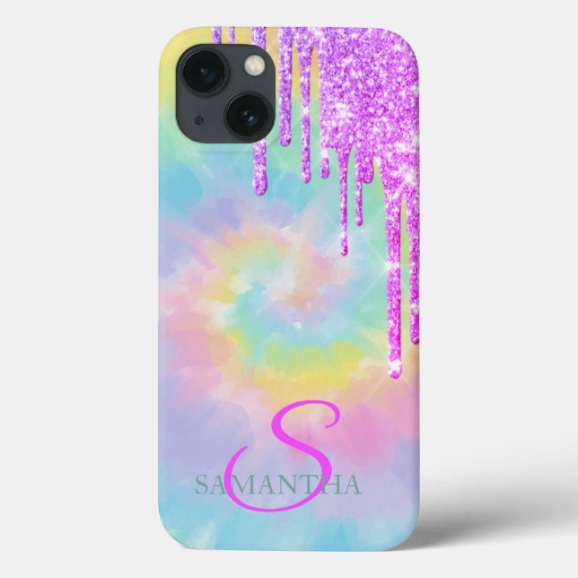 Cool Elegant Ombre Glitterdroppar Tie Dye   (Baksida)