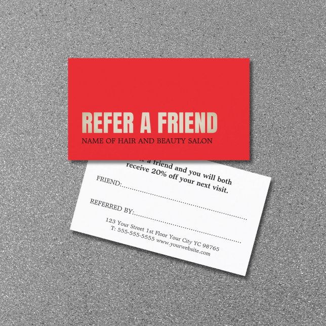 Cool Elegant Red Golden Beauty Salon  Rabattkort (Skapare uppladdad)