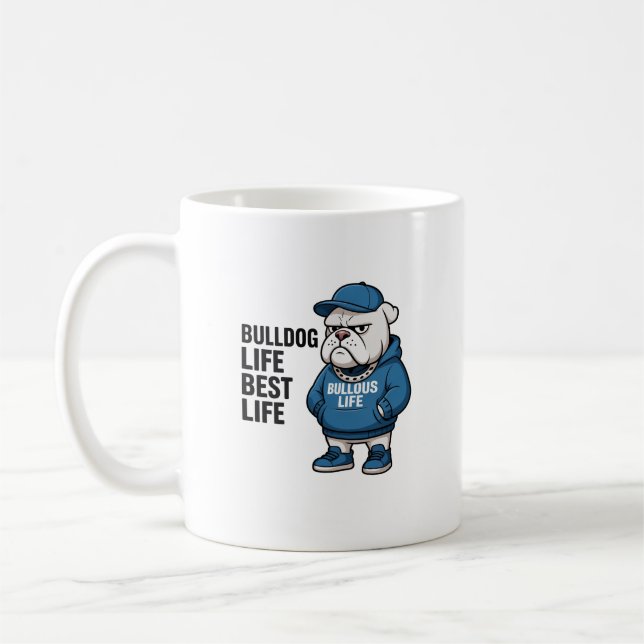 Cool engelsk bulldogg liv serie kaffemugg (Vänster)