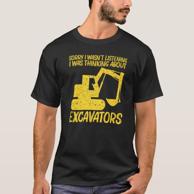 Cool Excavator For Men Women Heavy Equipment Opera T Shirt (Framsida)