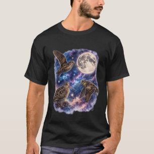 Cool Fågelälskare Trana Fåglar Under Mån Galax T Shirt