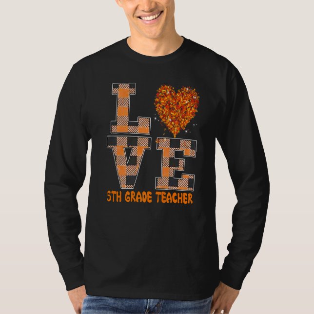 Cool Fall Paraeducator Cute Fall Teacher Fifth Gra T Shirt (Framsida)