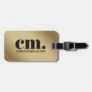 Cool Falskt Guld Fet Svart Monogram Bagagebricka