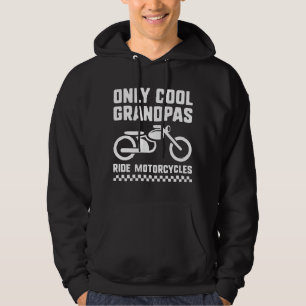 Cool Farfar Motorcykel Hoodie
