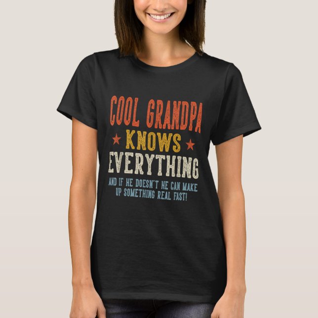 Cool farfar vet allt fars dag retro t shirt (Framsida)