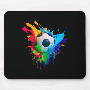 Cool Färgglad Fotboll Bubbla Splash Love Fotboll K Musmatta