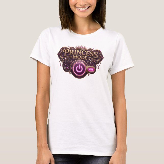 Cool Färgglad PRINSESS MODE 3D Text Konst T Shirt (Framsida)