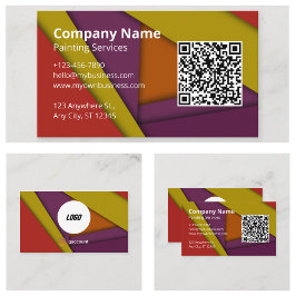 Cool Färgrik Målare QR-kod Logotyp Visitkort